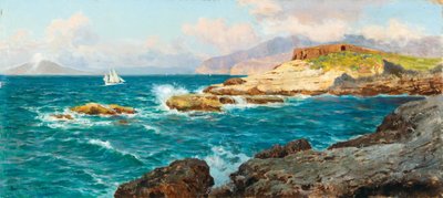Duits: Zeilschepen voor de kust van Capri door Bernardo Hay