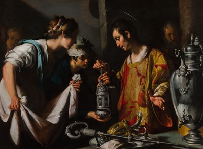 Sint-Laurentius verdeelt de rijkdommen van de Kerk door Bernardo Strozzi
