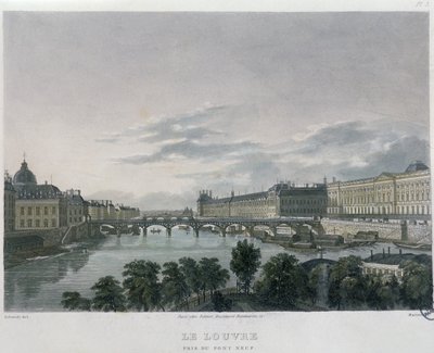 De Pont of Passerelle des Arts, Parijs, 1832 door Bernhard Schmidt