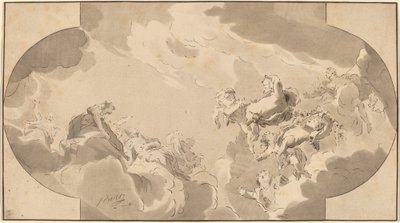 Plafonddecoratie door Bernhard Schreuder after Jacob de Wit
