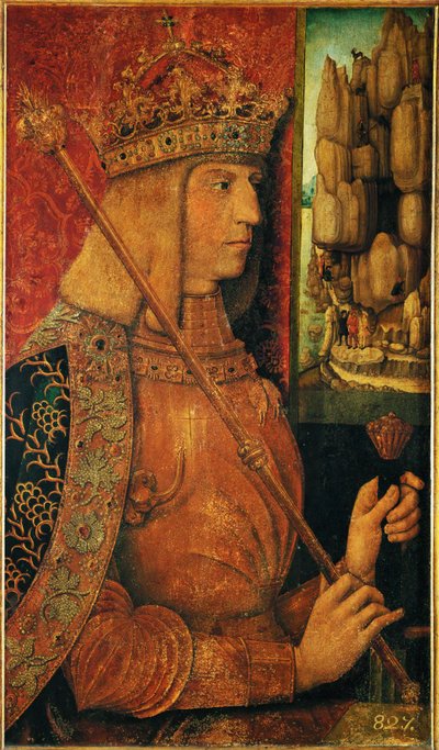 Keizer Maximiliaan I (schilderij op hout) door Bernhard Strigel