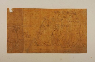 Andromache ohnmächtig beim Anblick von Hektors Leiche door Bertel Thorvaldsen