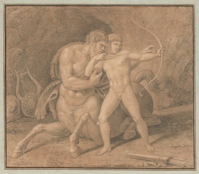 Chiron leert Achilles boogschieten door Bertel Thorvaldsen