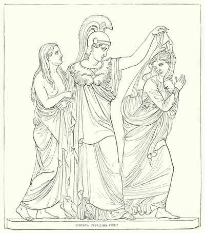 Minerva onthult Ondeugd door Bertel after Thorvaldsen