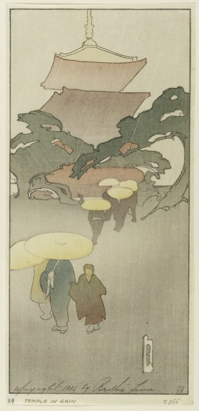Tempel in de regen door Bertha Boynton Lum