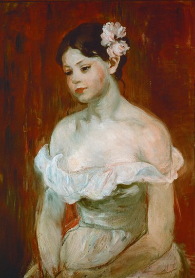 Portret van een jonge vrouw ... (olieverf op doek) door Berthe Morisot