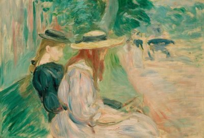 Op een bank in het Bois de Boulogne door Berthe Morisot