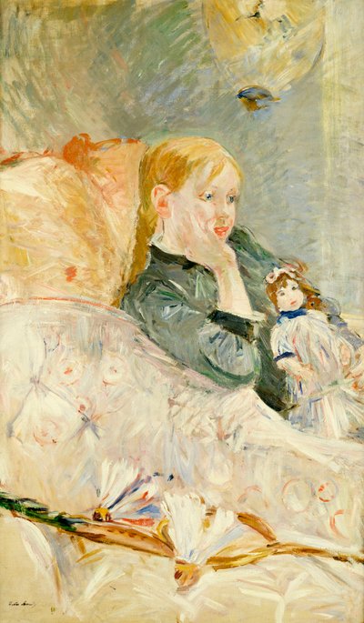 Jong meisje met een pop door Berthe Morisot
