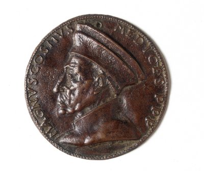 Medaille met afbeelding van Cosimo il Grande: recto door Bertoldo di Giovanni