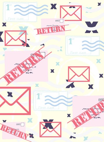 Return to Sender, 2015 (illustratie, digitaal) door Beth Travers