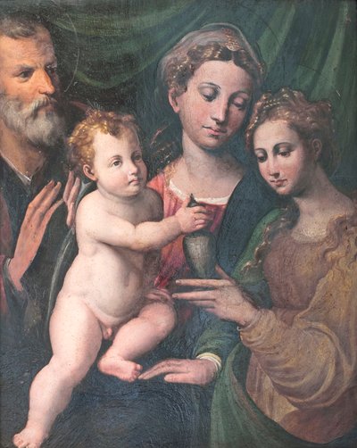 Maagd en Kind met St Joseph en St Maria Magdalena door Biagio Pupini