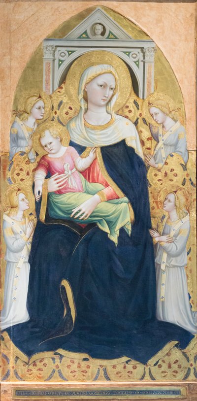 Madonna met Kind en vier engelen op de troon, ca. 1433 door Bicci di Lorenzo