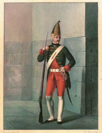 Grenadier van het Izmailovsky Regiment in 1762, eind 1830s door Boris Artemyevich Chorikov
