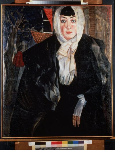 Portret van een vrouw door Boris Dmitrievich Grigoriev