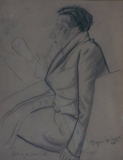 Portret van de dichter Velimir Khlebnikov 1885-1922, 1915 door Boris Dmitrievich Grigoriev