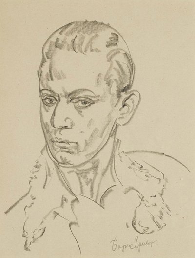 Portret van de balletdanser en choreograaf Sergey Lifar 1905-1986 door Boris Dmitrievich Grigoriev