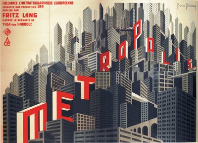 Filmposter Metropolis door Fritz Lang, 1926 door Boris Konstantinovich Bilinsky