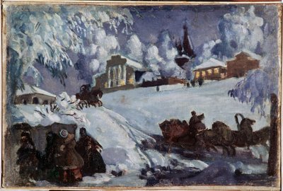 Winter. Sleerit door Boris Mikhailovich Kustodiev