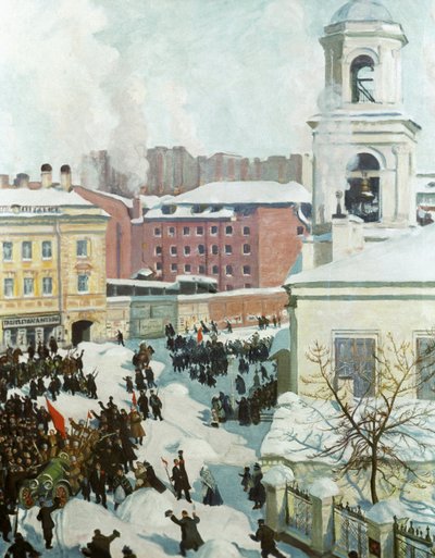 27 februari 1917, 1917 door Boris Mikhailovich Kustodiev