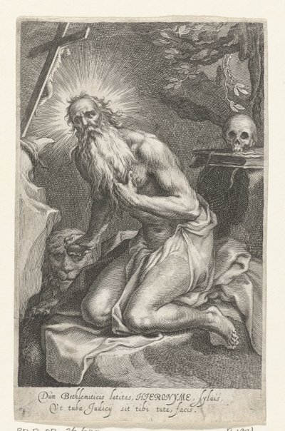 Heilige Hiëronymus van Betlehem als kluizenaar door Boëtius Adamsz. Bolswert
