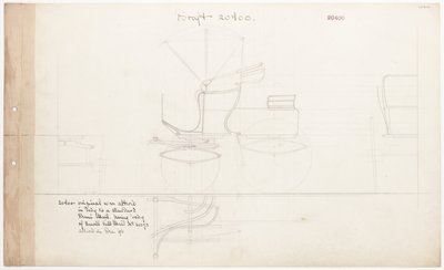 Werktekening voor Demi-Mail Phaeton, nr. 20400 door Brewster and Co.