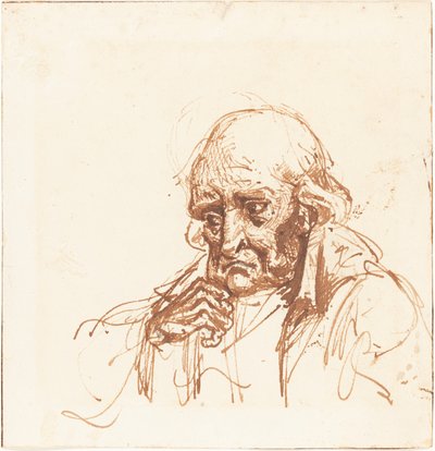 Hoofd van een oude man door British 19th Century