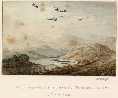 Een reeks schetsen, uitzichten in Groot-Brittannië, het Continent en Amerika 1772-1778 (aquarel) door British School