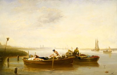 Greenwich vanaf Blackwall Reach, circa 1830-40 door British School