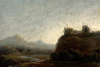 Bergachtig landschap, avond door British School