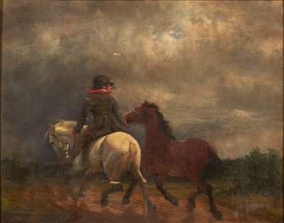 Ruiter met twee paarden door British School