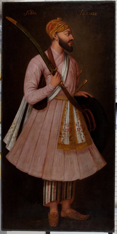 Sidde Sazuze (olieverf op doek) door British School