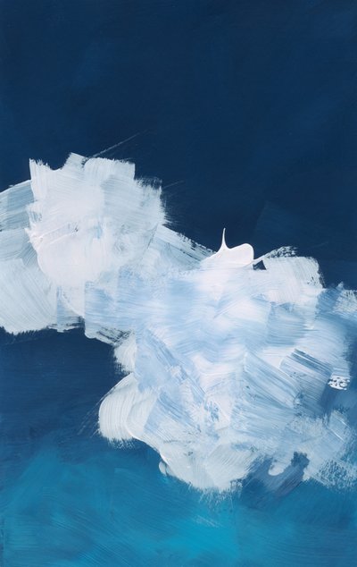 Abstracte blauwe wolkenlucht door Bronwyn Baker