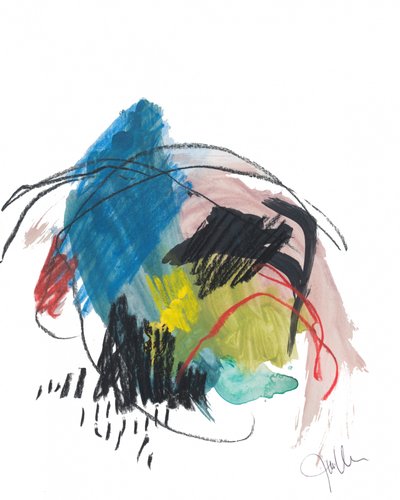 Levendige abstracte penseelstreken door Bronwyn Baker