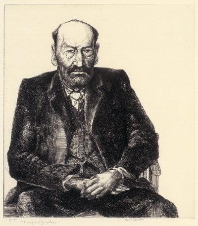 Portret van oude man door Bror Julius Olsson Nordfeldt