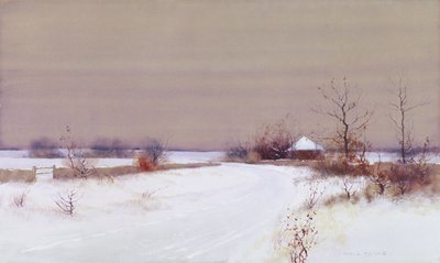 Sneeuwscène op het Platteland, c.1890 door Bruce Crane