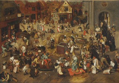 Het gevecht tussen Carnaval en Vasten door Bruegel