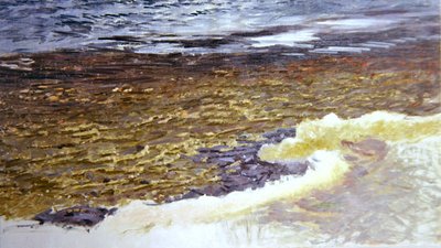 Stromend water door Bruno Andreas Liljefors