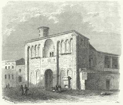 Het paleis van Theoderik de Grote in Ravenna door Bruno Heinrich Strassberger
