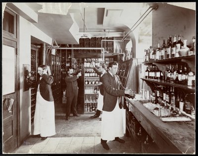 Een voorraadkamer in het Hotel Manhattan, 1902 door Byron Company