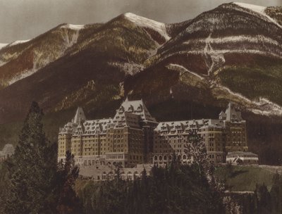 Banff Springs Hotel (kleur foto) door Byron Hill Harmon