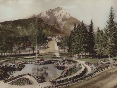 Cascade Mountain en Reflectiepoel, Banff door Byron Hill Harmon