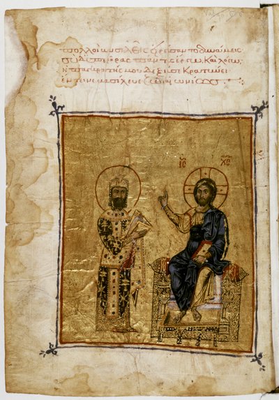 Keizer Alexios I en Jezus Christus door Byzantine