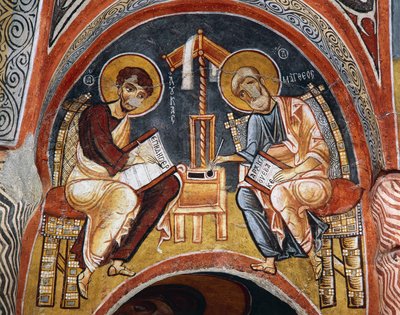 Evangelisten Marcus en Johannes schrijven de Evangeliën door Byzantine