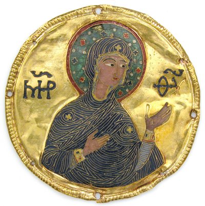 Medaille met de Maagd van een iconenlijst, ca. 1100 door Byzantine