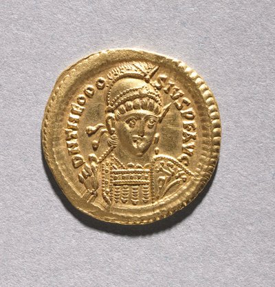 Solidus van Theodosius II en Valentinianus III door Byzantine