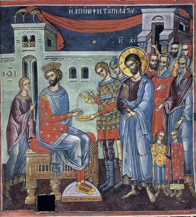 Pilatus wast zijn handen door Byzantine Byzantine