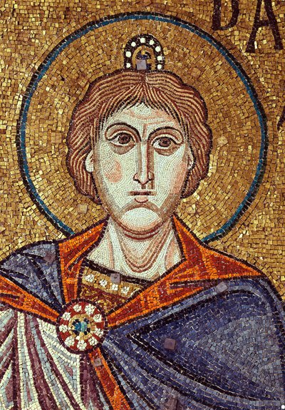 De profeet Daniël (6e eeuw). Mozaïek, detail van de decoratie van de basiliek van San Marco in Venetië (Italië) door Byzantine School