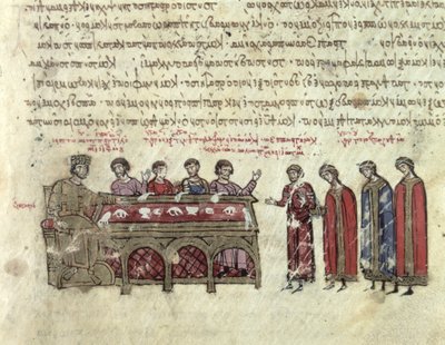 Voorspellingen over keizer Michael II (820-829) uit Hoofdstuk III van de Madrid Skylitzes door Byzantine School