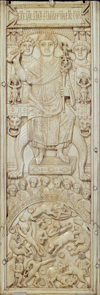 Paneel van het Diptiek van Consul Areobindus, Constantinopel, 506 AD door Byzantine School