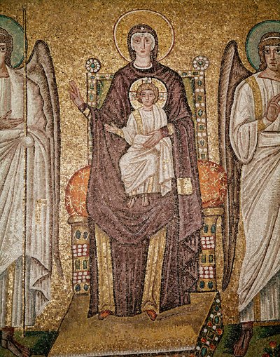 De Byzantijnse maagd (Detail) door Byzantine School